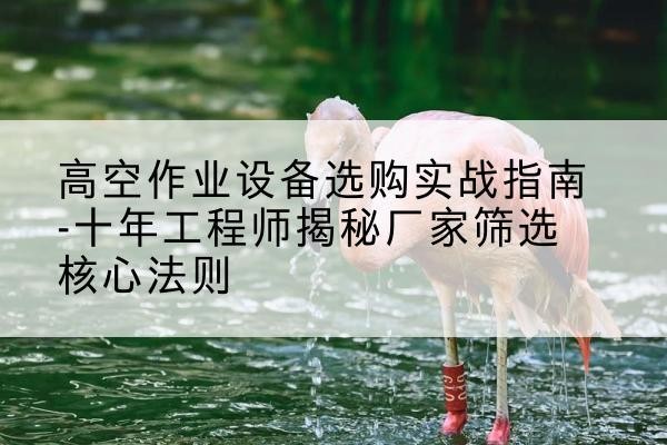 建昌剪叉式升降机厂家-高空作业设备选购实战指南-十年工程师揭秘厂家筛选核心法则